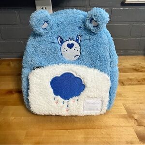 Loungefly Care Bears Grumpy Bear Sherpa Mini Backpack Blue Faux Fur 2022